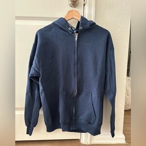 Hanes Navy Blue Zip-Up Hoodie Men